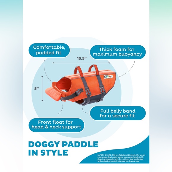 NWOT Outward Hound Graby Splash Orange Dog Life Jacket Sz Medium - Picture 7 of 9